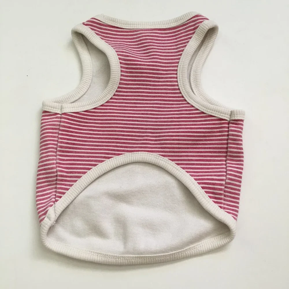 Dog Clothes Vintage Style Red/White Striped Tank Size Medium